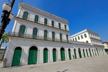 Santos, SP, Brazil - jul 18, 2015 - Old mansions of the 19th century, restored to house the Pele Museum, the most respected athlete of all time