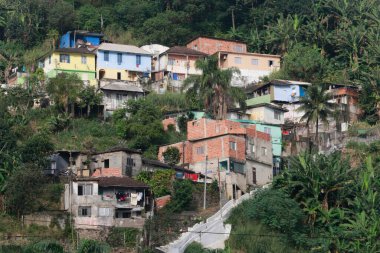 Brazilian shantytown, or community, on a hill. Sao Paulo city, Brazil