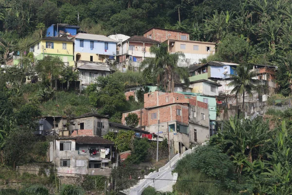Braziliaanse Sloppenwijk Gemeenschap Een Heuvel Sao Paulo Brazilië — Stockfoto