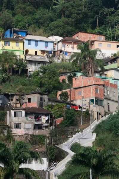 Brazilian Shantytown Community Hill Sao Paulo City Brazil — 스톡 사진
