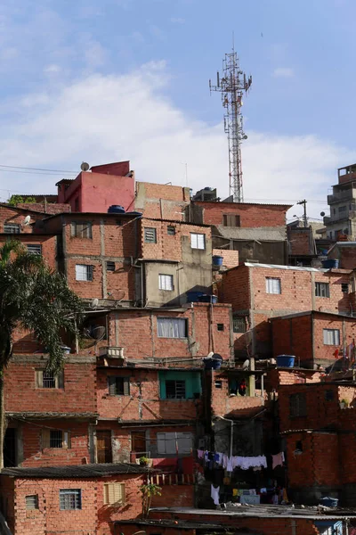 Brazilian Shantytown Community Hill Sao Paulo City Brazil — Stok fotoğraf