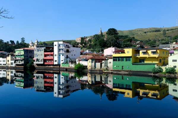 Houses Churches Pirapora Bom Jesus City Reflected Blue Waters Tiete — Photo