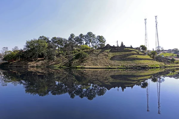 Natural Landscape Reflected Tiete River Pirapora Bom Jesus City Sao — ストック写真