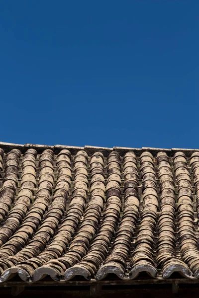 Κλείσιμο Πήλινων Κεραμιδιών Οροφής Στυλ Βραζιλίας Αποικιακό Πολιτεία Σάο Πάολο — Φωτογραφία Αρχείου