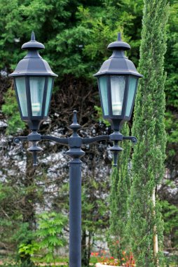 Santos şehrinin antik lamba direği. Brezilya 