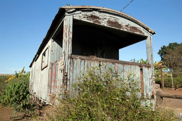 Stary Wagon Kolejowy Pogarsza Się Stacji Stan Sao Paulo Brazylia — Zdjęcie stockowe