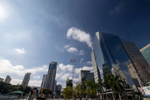 Widok Wyrafinowany Faria Lima Avenue Sao Paulo Miasta Brazylia — Zdjęcie stockowe