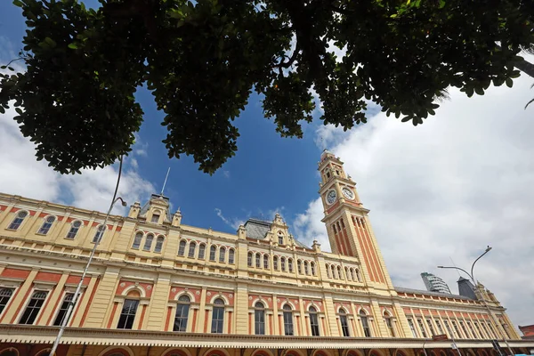 Torre Dell Orologio Della Stazione Luz Importante Storica Stazione Ferroviaria — Foto Stock