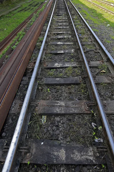 Järnvägsspåren Mot Horisonten — Stockfoto