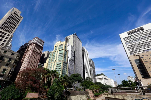 Budynki Sao Paulo Centrum Miasta Widziane Doliny Anhangabau Brazylia — Zdjęcie stockowe