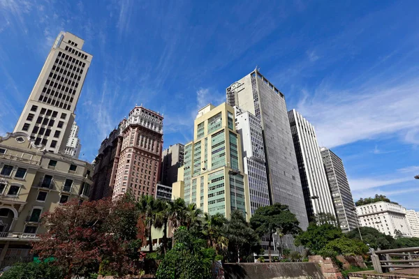 Edificios Del Centro Sao Paulo Desde Valle Anhangabau Brasil — Foto de Stock