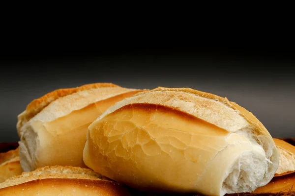 Close Van Een Portie Frans Brood Typisch Voor Brazilië Zwarte — Stockfoto