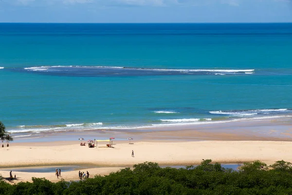 巴西巴伊亚州南部的Trancoso海滩是游客为寻找阳光 宁静和自然而游览最多的地方之一 — 图库照片