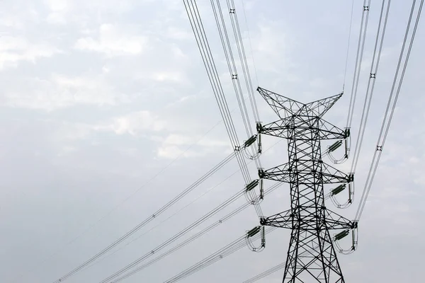 Towers Eletric Power Transmission Fog Sao Paulo State Brazil Stock Image