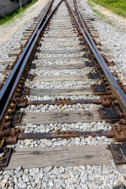 Ufka doğru perspektifte demiryolu parça