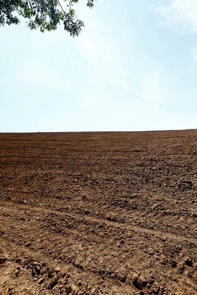 Plowed Land Ready Planting Sky Taken White Clouds Countryside Brazil — Stock Photo, Image