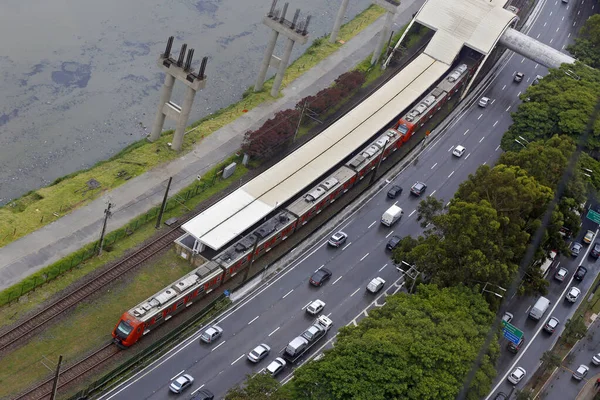 Sao Paulo Şehri Estaiada Köprüsü Yakınlarındaki Marginal Pinheiros Bölgesinde Görüldü — Stok fotoğraf