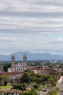 Tarihi sömürge şehrinin panoramik manzarası. Iguape şehri, Sao Paulo Sate, Brezilya
