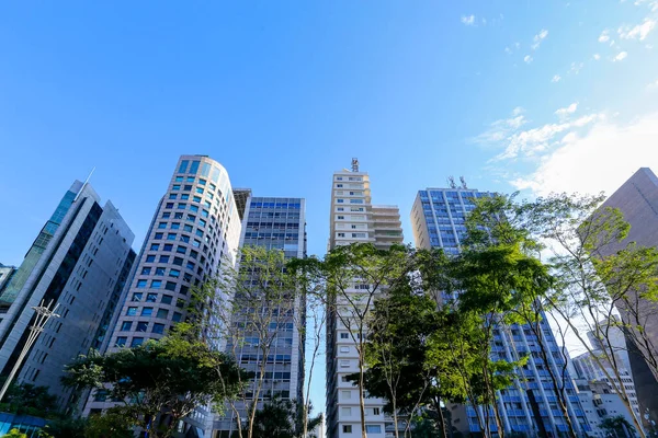 Pejzaż Miejski Ogólny Widok Budynki Avenida Paulista Sao Paulo Brazylia — Zdjęcie stockowe