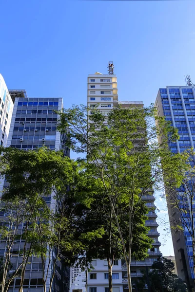 Urbana Landskap Allmän Över Paulista Avenue Byggnader Sao Paulo City — Stockfoto