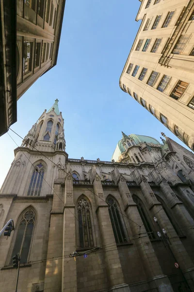 Metropolitan Cathedral Sao Paulo Vagy Katedrális Egyik Legnagyobb Neo Gótikus — Stock Fotó