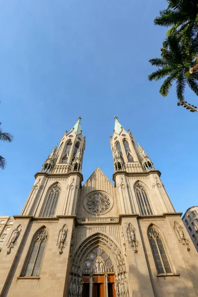 Metropolitan Cathedral Sao Paulo Eller Cathedral Fem Största Neo Gotiska — Stockfoto