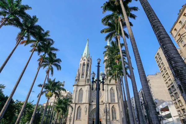 Metropolitan Cathedral Sao Paulo Eller Cathedral Fem Största Neo Gotiska — Stockfoto