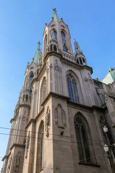 Metropolitan Cathedral Sao Paulo Vagy Katedrális Egyik Legnagyobb Neo Gótikus — Stock Fotó