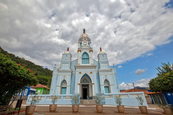 Matriz Sao Bento Sapucai Kilisesi Nin Görüntüsü Mavi Beyaz Renklerde — Stok fotoğraf