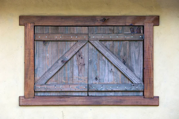 Ventana Madera Cerrada Estilo Rústico —  Fotos de Stock