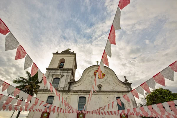 Matriz Santanna Церкви Itanhaem Південному Узбережжі Сан Паулу Прикрашають Білі — стокове фото
