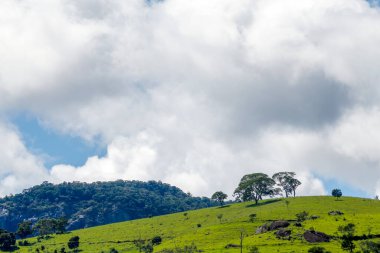 Serra da Mantiqueira Minas Gerais, Brezilya devlet yeşil tepelerin geniş görüş