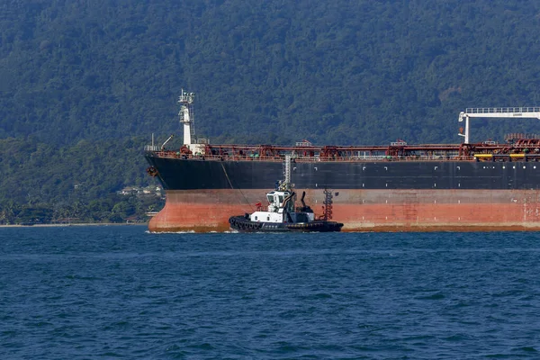 Tankowiec Terminalu Morskim Sao Sebastiao Stan Sao Paulo Wybrzeże Brazylii — Zdjęcie stockowe