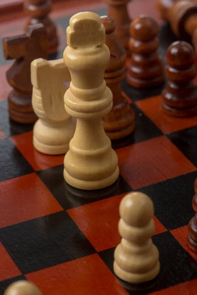 Шахматная Доска Подсветкой Фигуры Короля — стоковое фото