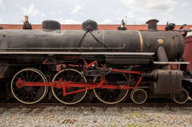 Eski Buhar tren şehir Guararema, Sao Paulo, Brezilya devlet bir turist yolda