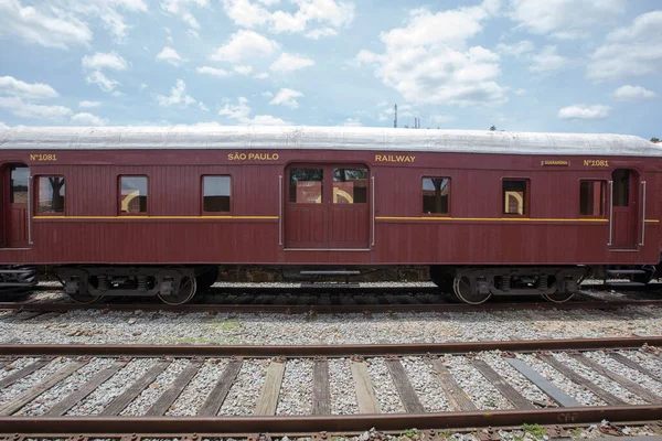 Vagão Passageiros Trem Vapor Antigo Ainda Funcionando Como Atração Turística — Fotografia de Stock