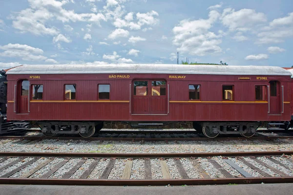 Vagão Passageiros Trem Vapor Antigo Ainda Funcionando Como Atração Turística — Fotografia de Stock