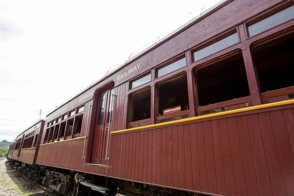 Vagão Passageiros Trem Vapor Antigo Ainda Funcionando Como Atração Turística — Fotografia de Stock