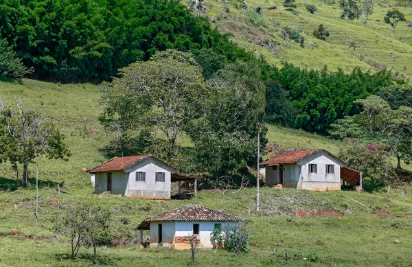 Rural Landscape Grass Trees Small House Hill Minas Gerais Brazil — Stock Photo, Image