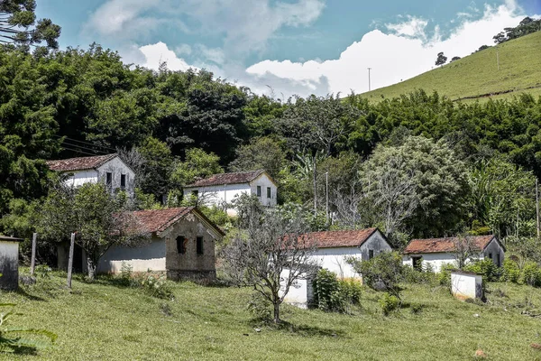 Paysage Rural Avec Herbe Arbres Petite Maison Sur Colline Minas — Photo