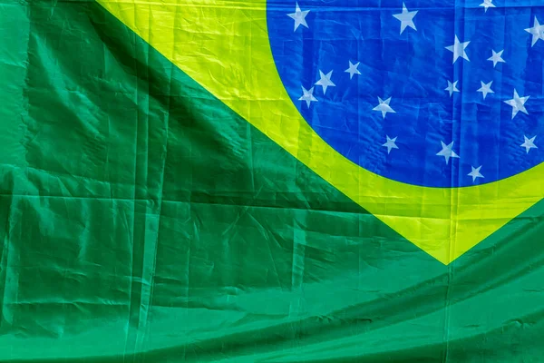 壁にかかっているブラジルの旗の閉鎖 — ストック写真
