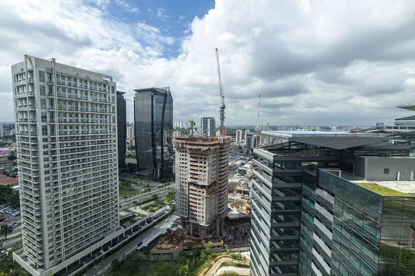 Vista Aérea Del Edificio Construcción Región Itaim Sao Paulo Brasil — Foto de Stock