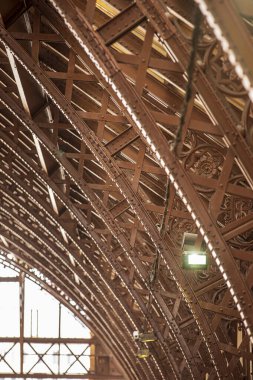 Brezilya 'nın Sao Paulo şehrinin merkezindeki Sao Paulo Tren İstasyonu veya Luz İstasyonu' nun çelik iç yapısı. 1867 'de açıldı..