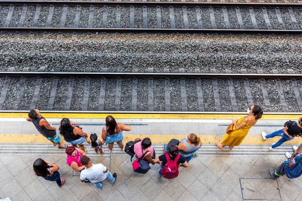 Sao Paulo Brazil Feb 2022 Moving Luz Station Trains Passengers — Stock Photo, Image