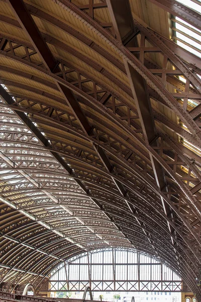 Estrutura Interior Aço Estação Ferroviária São Paulo Estação Luz Centro — Fotografia de Stock
