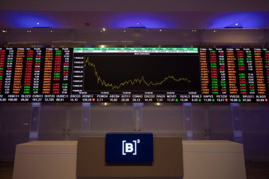 Sao Paulo, Brezilya - 28 Mart 2022 B3 modern ziyaretçi merkezi, Sao Paulo Borsası, Brezilya