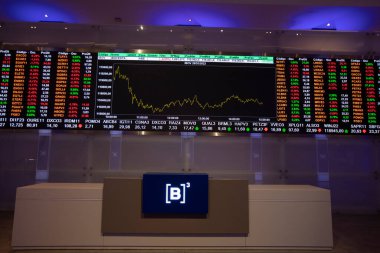 Sao Paulo, Brezilya - 28 Mart 2022 B3 modern ziyaretçi merkezi, Sao Paulo Borsası, Brezilya