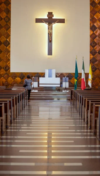Браганка Пауліста Бразилія Березня 2021 Всередині Собору Богородиця Консекао Побудована — стокове фото