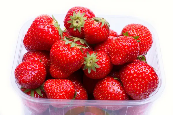 Strawberries in a container for sale — Stock Photo, Image