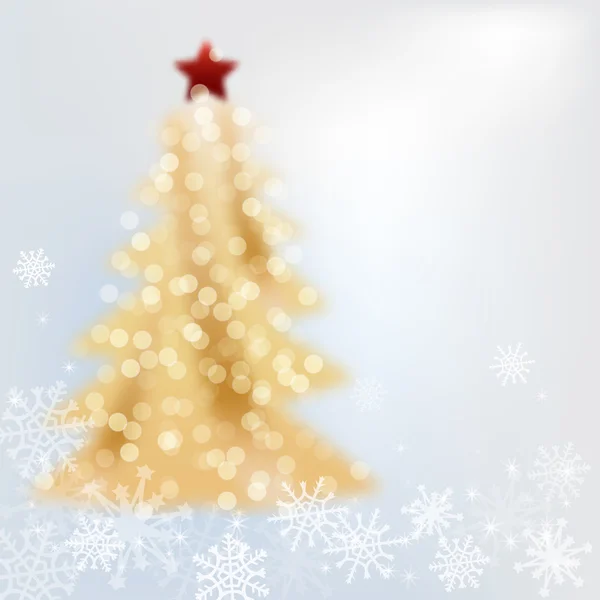 在灰色的背景上的金色圣诞树。 — 图库矢量图片